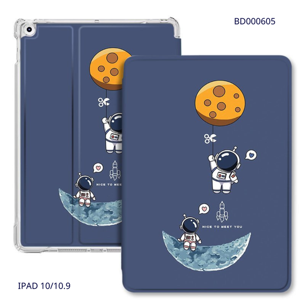 Bao da Ipad Gen 10/10.9 inch 2022 in 2 Phi hành gia nice to meet you