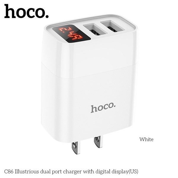 Cóc sạc Hoco C86/C86A 2U 2.4A LED