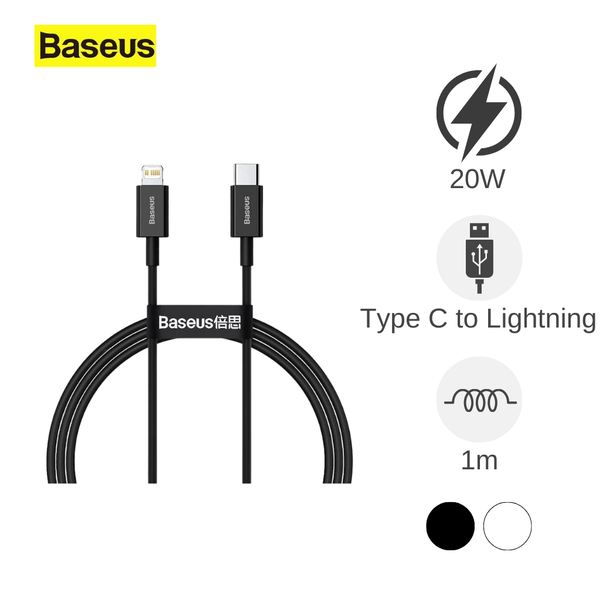 ** Cáp Type C to Lightning Baseus Superior 20W 1m