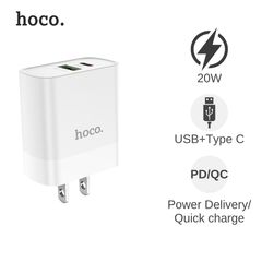 Cóc sạc Hoco C80/C80 Plus 1USB+1typeC 20W