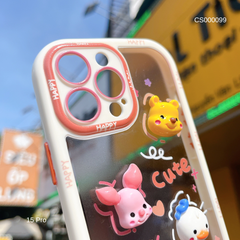 Ốp IP 15 Pro đính sticker Cute Toy bảo vệ camera
