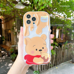 Ốp IP 15 Pro dẻo trong hình Gấu Pooh