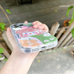 Ốp IP 15 Pro dẻo trong cô gái Happy Day