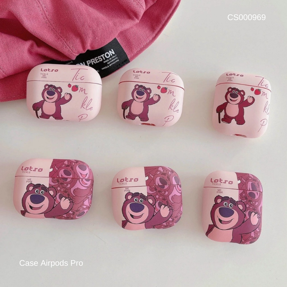 Case Airpods Pro Lotso và 2 trái dâu hồng nhạt