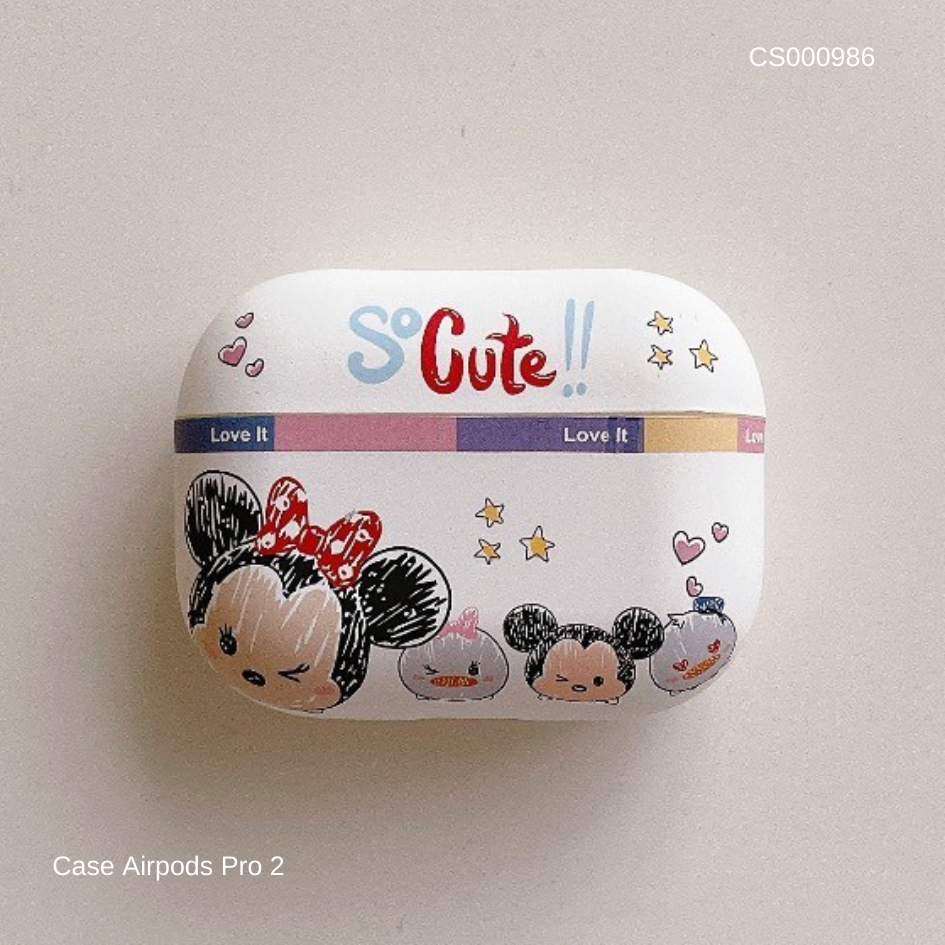 Case Airpods Pro 2 Minnie so cute nền trắng