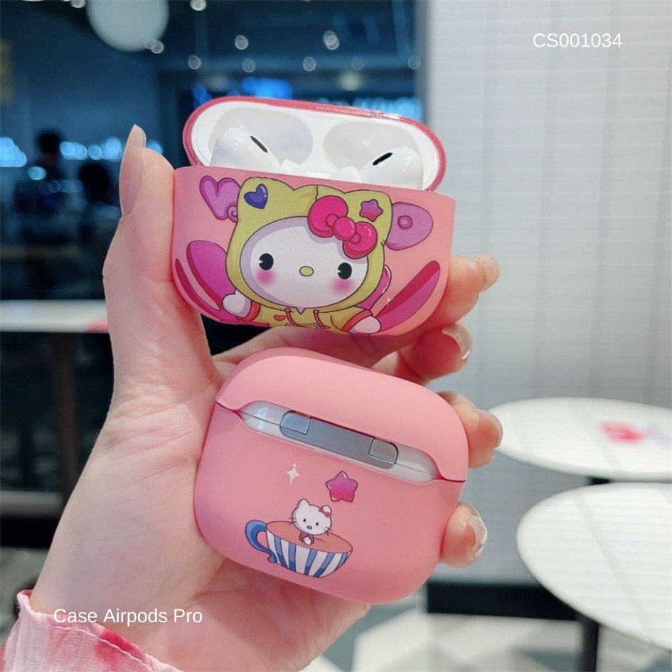 Case Airpods Pro 2 hình Kitty nền hồng