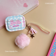 ** Case Airpods Pro chữ Barbie kèm tua rua bông