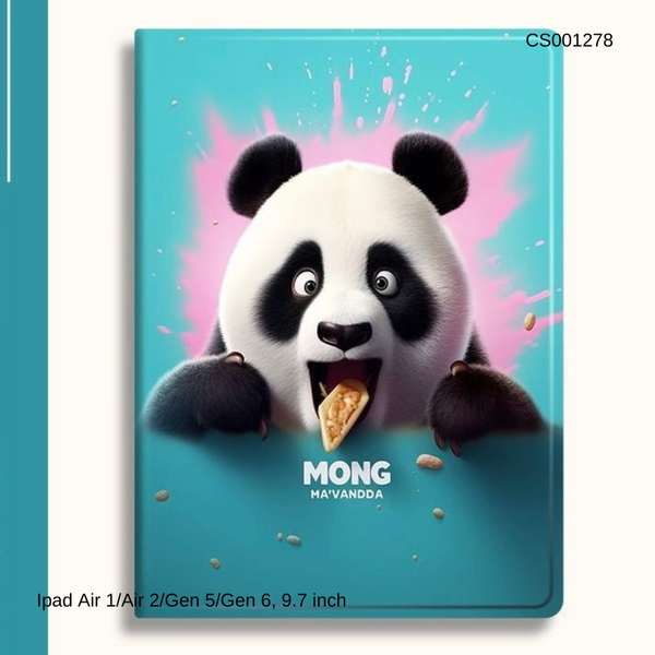 Bao da Ipad Air 1/Air 2/Gen 5/Gen 6, 9.7 inch Panda MONG ăn pizza