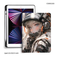 Bao da Ipad 10.2/10.5 inch cô gái trang phục moto