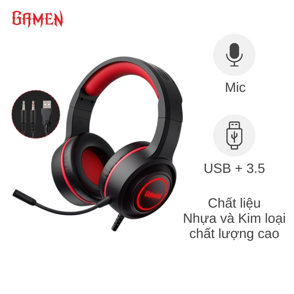 Headphone dây Gaming Gamen GH100