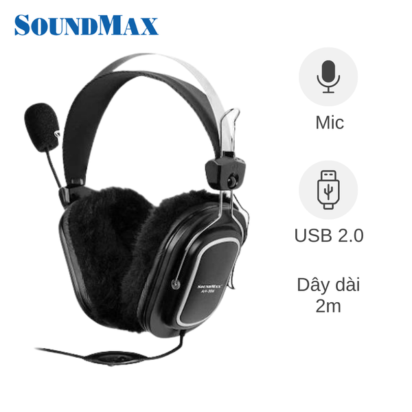 ** Headphone dây Soundmax AH302