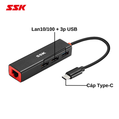 ** Hub chia USB + LAN SKK SHU-C53