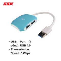 ** Hub USB 3.0 SSK SHU300 từ 1 ra 4 cổng