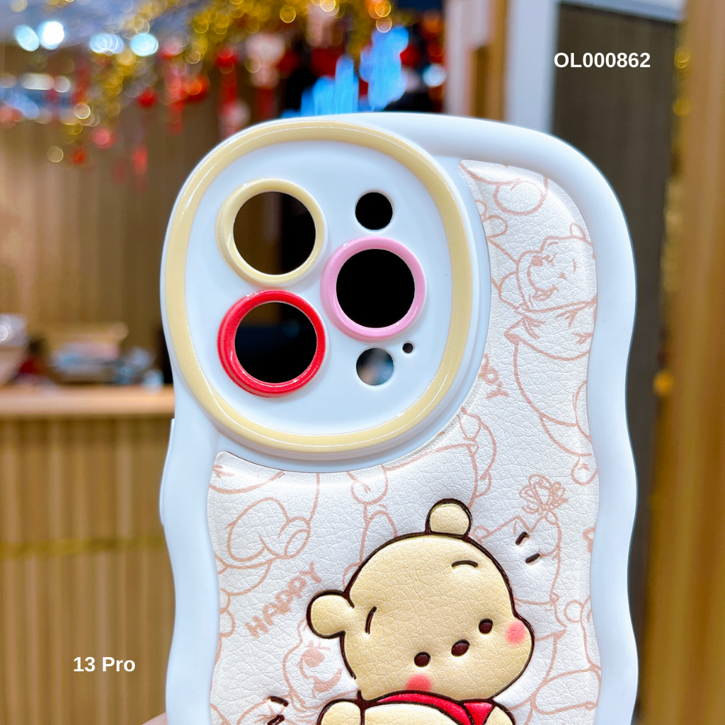 ** Ốp IP 13 Pro da phồng gấu Hello Bear