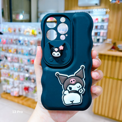 Ốp IP 13 Pro silicon Gấu nổi trượt camera đính sticker