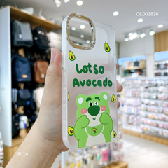 ** Ốp IP 14 6.1 lưng nhám Lotso Avocado nút bạc