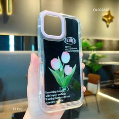 ** Ốp IP 13 Pro Lưng tráng gương hoa Tulip