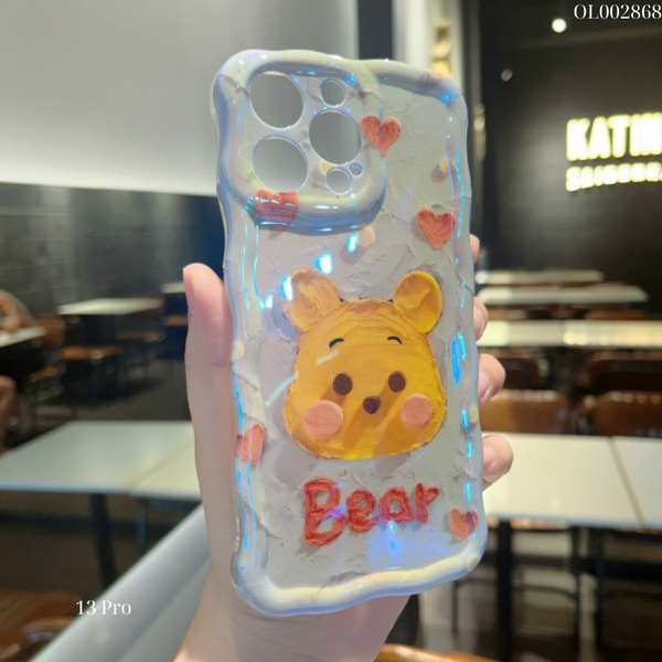 ** Ốp IP 13 Pro Lưng phản quang Gấu Bear