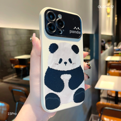 ** Ốp IP 15 Pro dẻo in Panda giả phối camera