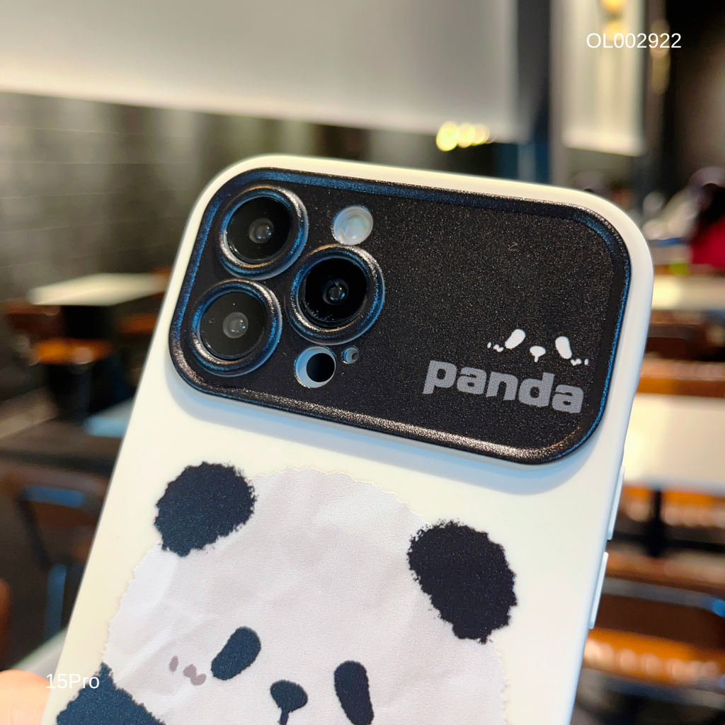 ** Ốp IP 15 Pro dẻo in Panda giả phối camera