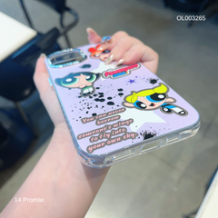 ** Ốp IP 14 Pro Max lưng cứng viền dẻo Powerpuff Girls