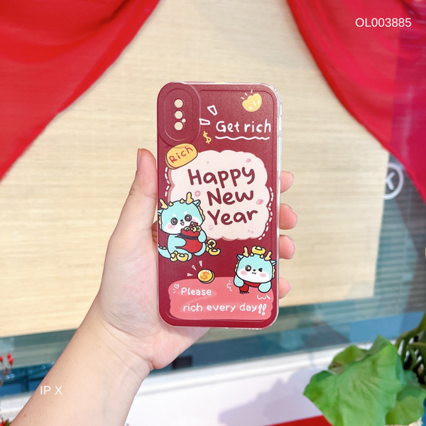 ** Ốp IP X dẻo Rồng xanh Happy New Year