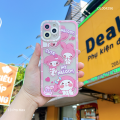 ** Ốp IP 13 Pro Max dẻo trong in Melody viền nhám