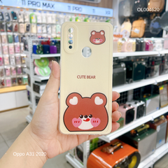 ** Ốp Oppo A31 2020 dẻo Cute Bear vàng viền trong