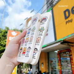 ** Ốp IP 13 Pro dẻo lúa mì in 10 icon cute