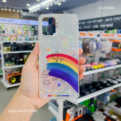 Ốp Oppo A52/A72/A92 vân đá thạch anh in Smile cầu vồng