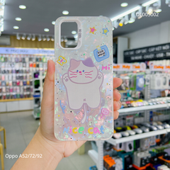 Ốp Oppo A52/A72/A92 vân đá thạch anh in Rich nice cat