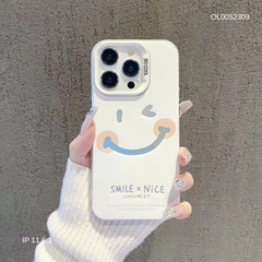 Ốp IP 11 6.1 lưng cứng Smile x Nice ánh bạc viền dẻo