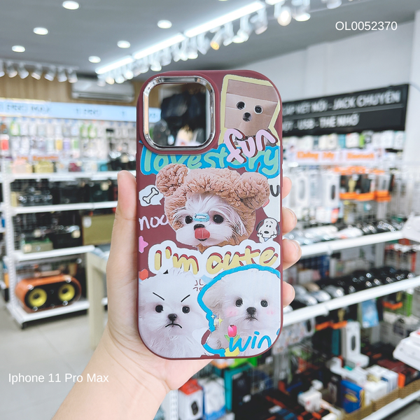 Ốp IP 11 Pro Max dẻo in 3 bé Mèo I'm Cute hồng đậm