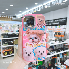 Ốp IP 11 Pro dẻo in 3 bé Mèo I'm Cute hồng nhạt