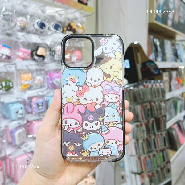 Ốp IP 11 Pro Max dẻo nhiều hình Sanrio viền phối đen