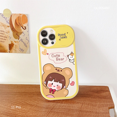 Ốp IP 11 Pro dẻo in Bé gái Cutie Bear trượt camera