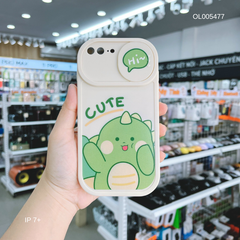 Ốp IP 7+ dẻo in Khủng long cute trượt camera