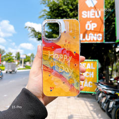 ** Ốp IP 15 Pro lưng phản quang sơn dầu cầu vồng