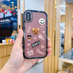 Ốp IP Xs Max lưng cứng đính Gấu Baby viền màu