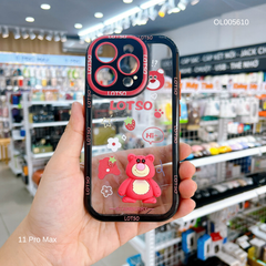 Ốp IP 11 Pro Max lưng cứng đính 1 sticker Lotso viền màu