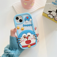 Ốp IP 13 Pro/14 Pro/15 Pro dẻo su Doraemon happy