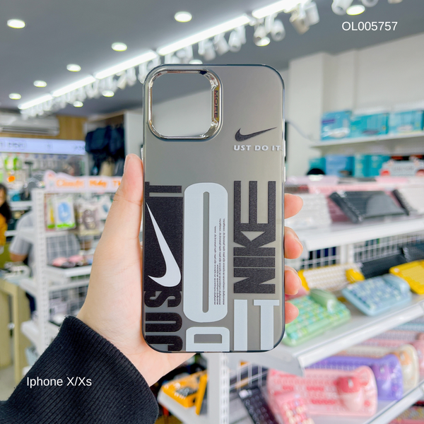 Ốp IP X nhám bạc Nike do it camera more