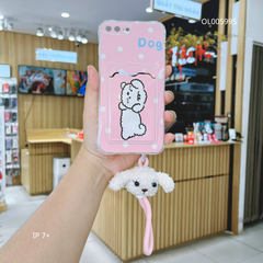 ** Ốp IP 7+ dẻo in Dog ví card kèm dây