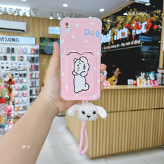 ** Ốp IP X dẻo in Dog ví card kèm dây