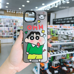 Ốp Oppo A15 nhám bạc in hình Shin OHH