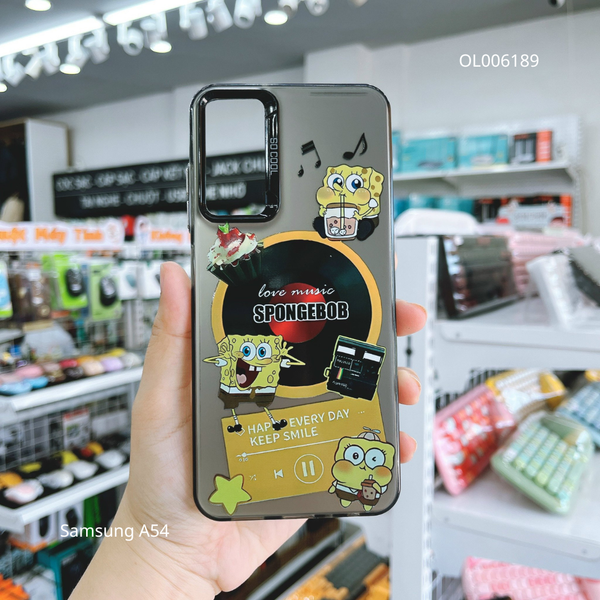 Ốp SS A54 nhám bạc in hình Spongebob