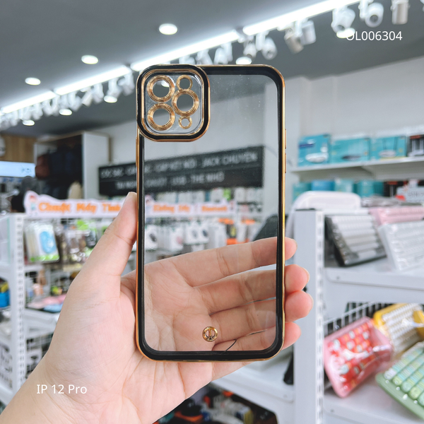 ** Ốp IP 12 Pro dẻo trong viền xi Màu