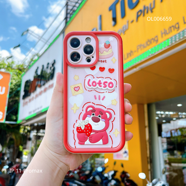 Ốp IP 11 Pro Max dẻo đính Lotso viền nổi