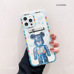 Ốp IP 11 Pro Max dẻo trong Bearbrick x-girl xanh