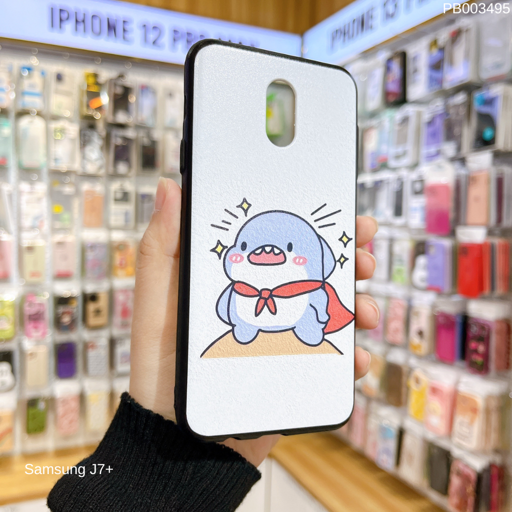 Ốp SS J7+ dẻo in 3D baby shark